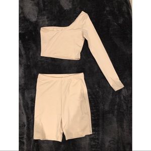 One Shoulder Two Piece Set